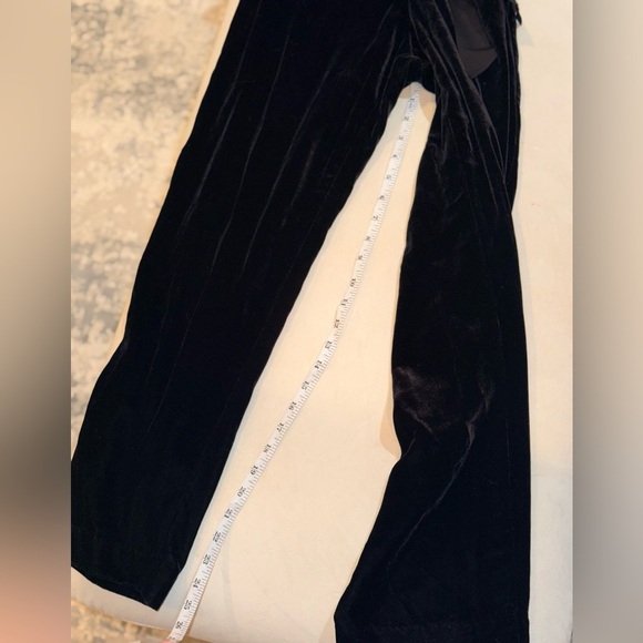 Ann Taylor Black Velvet Jumpsuit with Waist Tie - Picture 4 of 9